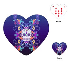 Día De Los Muertos Skull Ornaments Multicolored Playing Cards (heart)  by EDDArt