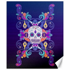 Día De Los Muertos Skull Ornaments Multicolored Canvas 8  X 10  by EDDArt