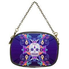 Día De Los Muertos Skull Ornaments Multicolored Chain Purses (one Side)  by EDDArt