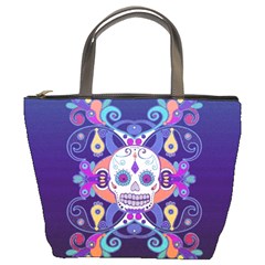 Día De Los Muertos Skull Ornaments Multicolored Bucket Bags by EDDArt