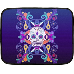 Día De Los Muertos Skull Ornaments Multicolored Fleece Blanket (mini) by EDDArt