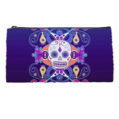 Día De Los Muertos Skull Ornaments Multicolored Pencil Cases by EDDArt