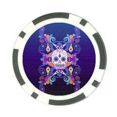 Día De Los Muertos Skull Ornaments Multicolored Poker Chip Card Guards (10 Pack)  by EDDArt