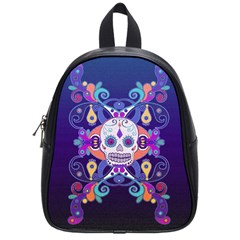 Día De Los Muertos Skull Ornaments Multicolored School Bags (small)  by EDDArt