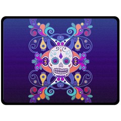 Día De Los Muertos Skull Ornaments Multicolored Fleece Blanket (large)  by EDDArt