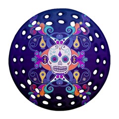 Día De Los Muertos Skull Ornaments Multicolored Ornament (round Filigree)  by EDDArt