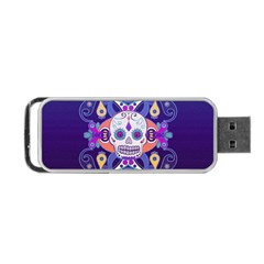 Día De Los Muertos Skull Ornaments Multicolored Portable Usb Flash (one Side) by EDDArt