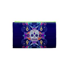 Día De Los Muertos Skull Ornaments Multicolored Cosmetic Bag (xs)