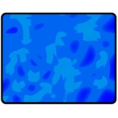 Simple Blue Fleece Blanket (medium)  by Valentinaart