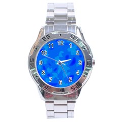 Simple Blue Stainless Steel Analogue Watch by Valentinaart