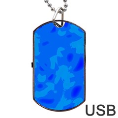 Simple Blue Dog Tag Usb Flash (one Side) by Valentinaart