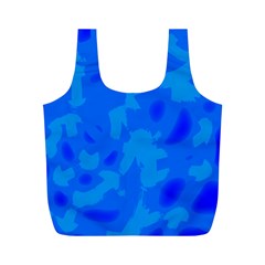 Simple Blue Full Print Recycle Bags (m)  by Valentinaart