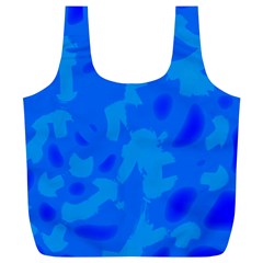 Simple Blue Full Print Recycle Bags (l)  by Valentinaart