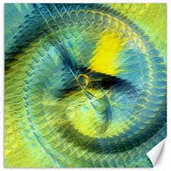 Light Blue Yellow Abstract Fractal Canvas 12  X 12   by designworld65