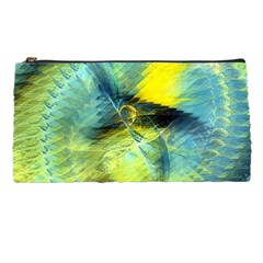 Light Blue Yellow Abstract Fractal Pencil Cases by designworld65