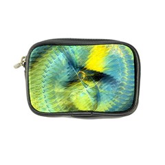 Light Blue Yellow Abstract Fractal Coin Purse by designworld65