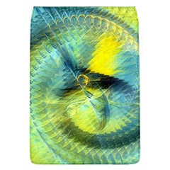 Light Blue Yellow Abstract Fractal Flap Covers (l)  by designworld65