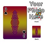 Flower Of Life Vintage Gold Ornaments Red Purple Olive Playing Cards 54 Designs  Front - Spade3