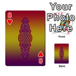 Flower Of Life Vintage Gold Ornaments Red Purple Olive Playing Cards 54 Designs  Front - Heart8