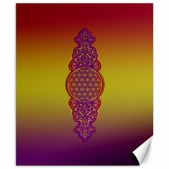 Flower Of Life Vintage Gold Ornaments Red Purple Olive Canvas 8  X 10  by EDDArt