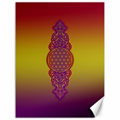 Flower Of Life Vintage Gold Ornaments Red Purple Olive Canvas 12  X 16   by EDDArt