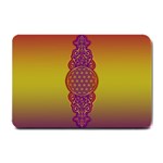 Flower Of Life Vintage Gold Ornaments Red Purple Olive Small Doormat  24 x16  Door Mat