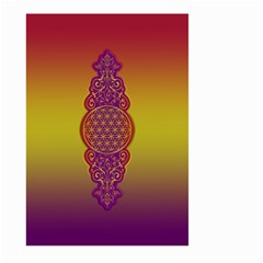 Flower Of Life Vintage Gold Ornaments Red Purple Olive Large Garden Flag (two Sides) by EDDArt