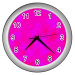 Simple pink Wall Clocks (Silver)  Front