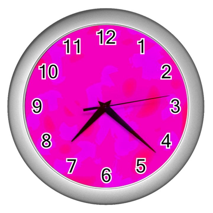 Simple pink Wall Clocks (Silver) 