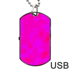 Simple Pink Dog Tag Usb Flash (two Sides)  by Valentinaart