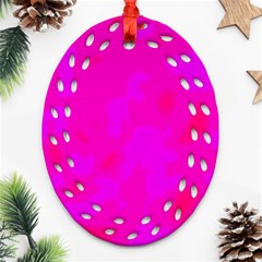 Simple Pink Oval Filigree Ornament (2-side) 