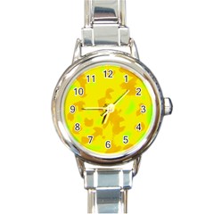 Simple Yellow Round Italian Charm Watch by Valentinaart