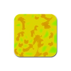 Simple Yellow Rubber Square Coaster (4 Pack)  by Valentinaart