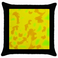 Simple Yellow Throw Pillow Case (black) by Valentinaart