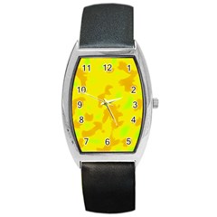 Simple Yellow Barrel Style Metal Watch by Valentinaart