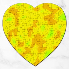 Simple Yellow Jigsaw Puzzle (heart) by Valentinaart