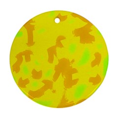 Simple Yellow Round Ornament (two Sides)  by Valentinaart