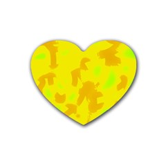 Simple Yellow Heart Coaster (4 Pack)  by Valentinaart