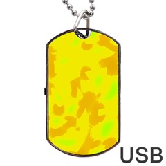 Simple Yellow Dog Tag Usb Flash (one Side) by Valentinaart