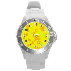 Simple Yellow Round Plastic Sport Watch (l) by Valentinaart