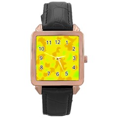 Simple Yellow Rose Gold Leather Watch  by Valentinaart