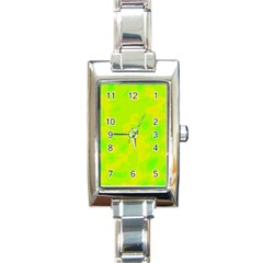 Simple Yellow And Green Rectangle Italian Charm Watch by Valentinaart