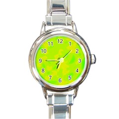 Simple Yellow And Green Round Italian Charm Watch by Valentinaart