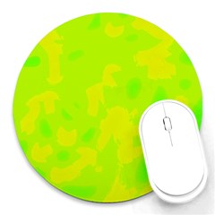 Simple Yellow And Green Round Mousepads by Valentinaart