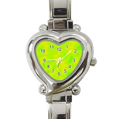 Simple Yellow And Green Heart Italian Charm Watch by Valentinaart