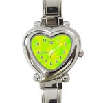 Simple yellow and green Heart Italian Charm Watch Front