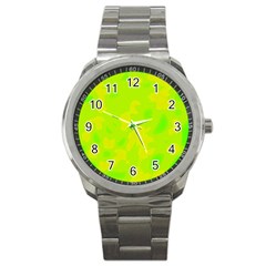 Simple Yellow And Green Sport Metal Watch by Valentinaart