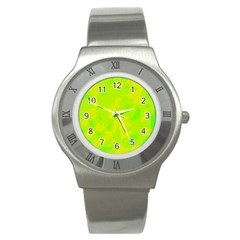 Simple Yellow And Green Stainless Steel Watch by Valentinaart