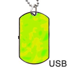 Simple Yellow And Green Dog Tag Usb Flash (one Side) by Valentinaart