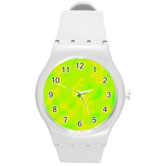 Simple Yellow And Green Round Plastic Sport Watch (m) by Valentinaart